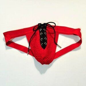 FIZX Mark by Undergear Size "L/XL" Solid Knit Lace-up Athletic Supporter - Red